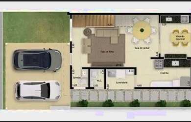 Imagem: A casa em condomínio possui 3 Dormitórios, 4 Banheiros, 2