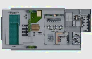 Imagem: O apartamento possui 2 Dormitórios, 2 Banheiros, 1 Vaga na