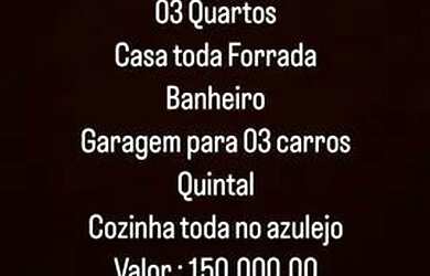 Imagem: A casa possui 3 Dormitórios, 1 Banheiro, 3 Vagas na garagem