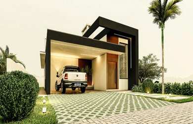 Imagem: A casa possui 3 Dormitórios, 2 Banheiros, 2 Vagas na garagem