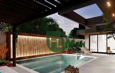 Imagem: A casa em condomínio possui 3 Dormitórios, 1 Banheiro, 2 Vagas