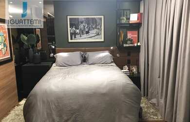 Imagem: O apartamento possui 1 Dormitório, 1 Banheiro, 1 Vaga na garagem