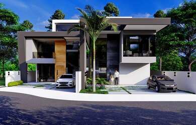 Imagem: A casa em condomínio possui 4 Dormitórios, 5 Banheiros, 2