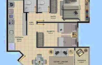 Imagem 5: , Alta Vista Residence. Varanda, 67m² de Área, 1 Vaga na garageme2 Dormitórios