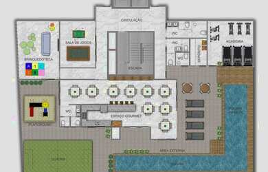 Imagem: O apartamento possui 3 Dormitórios, 2 Banheiros, 2 Vagas na