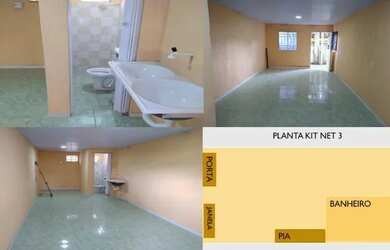 Imagem: A kitnet possui 1 Dormitório e 1 Banheiro e está localizado