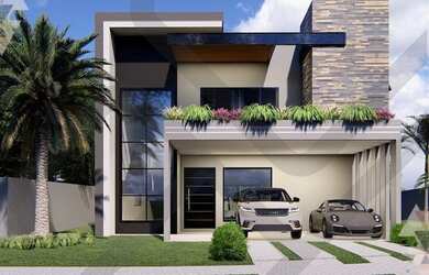 Imagem: A casa em condomínio possui 4 Dormitórios, 5 Banheiros, 2