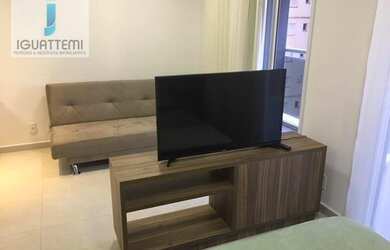 Imagem: O apartamento possui 1 Dormitório, 1 Banheiro, 1 Vaga na garagem