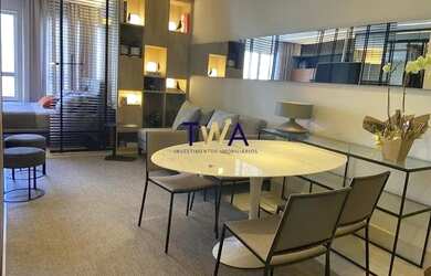 Imagem: O apartamento possui 1 Dormitório, 1 Banheiro, 1 Vaga na garagem