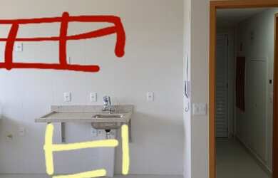 Imagem: O apartamento possui 2 Dormitórios, 1 Banheiro, 1 Vaga na garagem