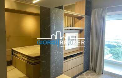 Imagem: O studio possui 1 Dormitório, 1 Banheiro, 40m² de Área e