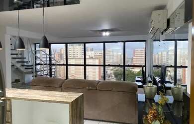 Imagem: O apartamento na cobertura possui 1 Dormitório, 2 Banheiros