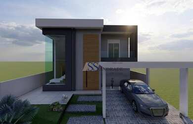 Imagem: A casa possui 4 Dormitórios, 1 Banheiro, 2 Vagas na garagem