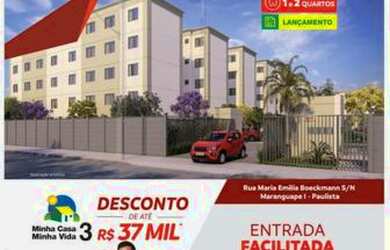 Imagem: O apartamento possui 2 Dormitórios, 1 Banheiro, 1 Vaga na garagem