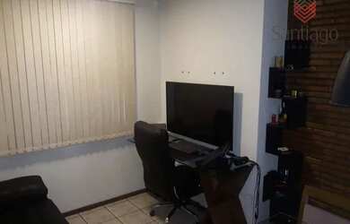 Imagem: O apartamento possui 1 Dormitório, 1 Banheiro, 2 Vagas na garagem