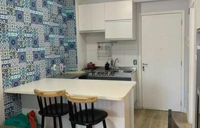 Imagem: O apartamento possui 1 Dormitório, 1 Banheiro, 1 Vaga na garagem