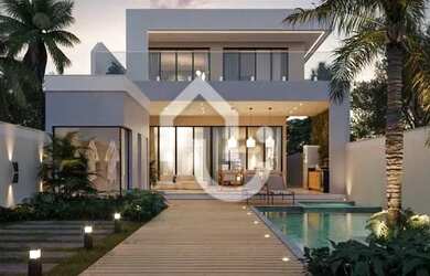 Imagem: A casa em condomínio possui 4 Dormitórios, 5 Banheiros, 3