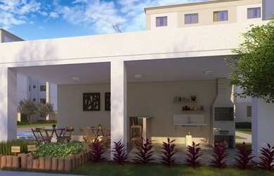 Imagem: O apartamento possui 2 Dormitórios, 1 Banheiro, 1 Vaga na garagem