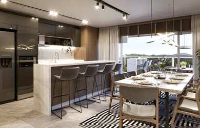 Imagem: O apartamento na cobertura possui 3 Dormitórios, 2 Banheiros