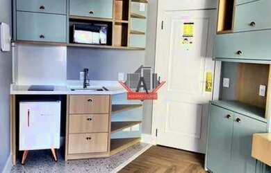 Imagem: O studio possui 1 Dormitório, 1 Banheiro, 1 Vaga na garagem