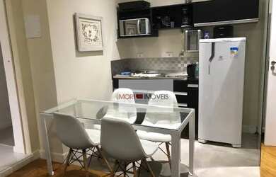 Imagem: O studio para alugar possui 1 Dormitório, 1 Banheiro, 1 Vaga