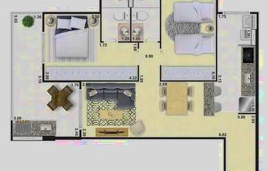 Imagem 5: APARTAMENTO COM 75.39 m² - OCEANOPOLIS - MONGAGUA SP