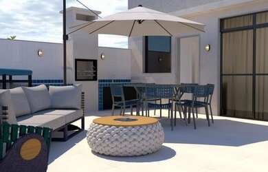 Imagem: O apartamento na cobertura possui 4 Dormitórios, 3 Banheiros