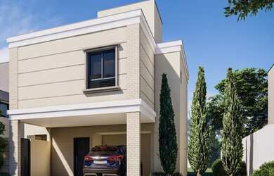 Imagem: A casa em condomínio possui 2 Dormitórios, 3 Banheiros, 4