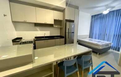 Imagem: O apartamento possui 1 Dormitório, 1 Banheiro, 1 Vaga na garagem