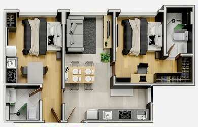 Imagem 3: Living Tirol - Apto 2/4 com 2 suítes de 55 m², 1 vaga por 293.000, Natal