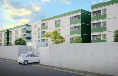 Imagem: O apartamento possui 2 Dormitórios, 1 Banheiro, 1 Vaga na garagem