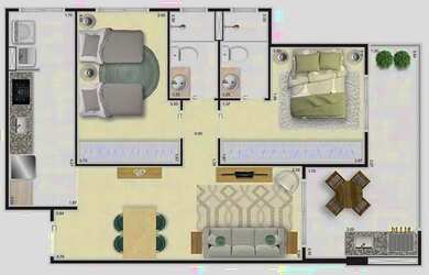 Imagem 4: APARTAMENTO COM 73.16 m² - OCEANOPOLIS - MONGAGUA SP