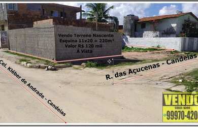 Imagem: O terreno possui 110m² de Área e está localizado em Candeias