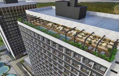 Imagem: O apartamento possui 1 Dormitório, 1 Banheiro, 1 Vaga na garagem