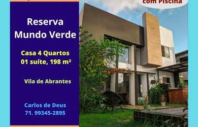 Imagem: A casa em condomínio possui 4 Dormitórios, 4 Banheiros, 2