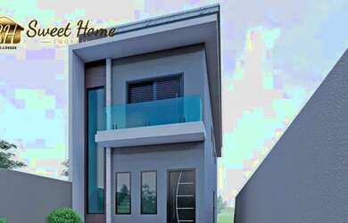 Imagem: A casa possui 3 Dormitórios, 2 Banheiros, 2 Vagas na garagem