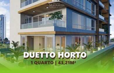 Imagem: O apartamento possui 1 Dormitório, 1 Banheiro, 1 Vaga na garagem