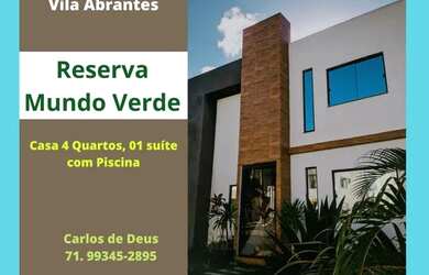 Imagem: A casa em condomínio possui 4 Dormitórios, 4 Banheiros, 2