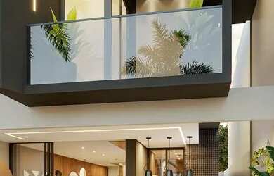 Imagem: A casa em condomínio possui 4 Dormitórios, 4 Banheiros, 2