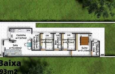 Imagem 6: Casa moderna no Veredas, 1 suíte 2 quartos e passagem lateral para o...