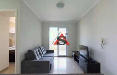 Imagem: O apartamento possui 1 Dormitório, 1 Banheiro, 1 Vaga na garagem