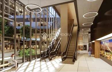 Imagem: O apartamento possui 1 Dormitório, 1 Banheiro, 1 Vaga na garagem