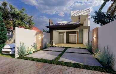 Imagem: A casa possui 3 Dormitórios, 2 Banheiros, 2 Vagas na garagem