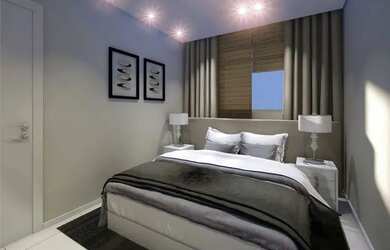 Imagem: O apartamento possui 2 Dormitórios, 1 Banheiro, 1 Vaga na garagem