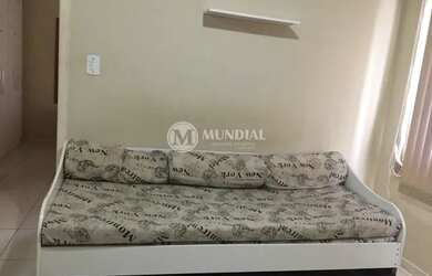 Imagem: O apartamento possui 1 Dormitório, 1 Banheiro, 1 Vaga na garagem