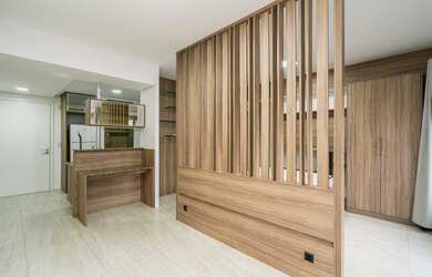 Imagem: O apartamento possui 1 Dormitório, 1 Banheiro, 1 Vaga na garagem