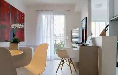 Imagem: O apartamento possui 1 Dormitório, 1 Banheiro, 1 Vaga na garagem