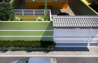 Imagem: A casa possui 3 Dormitórios, 2 Banheiros, 3 Vagas na garagem