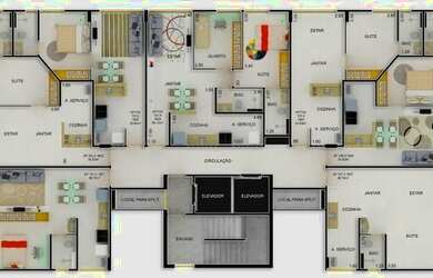 Imagem: O apartamento possui 1 Dormitório, 1 Banheiro, 1 Vaga na garagem