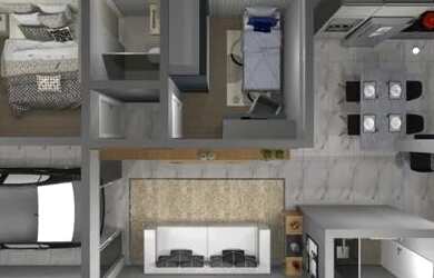 Imagem: A casa em condomínio possui 2 Dormitórios, 2 Banheiros, 1